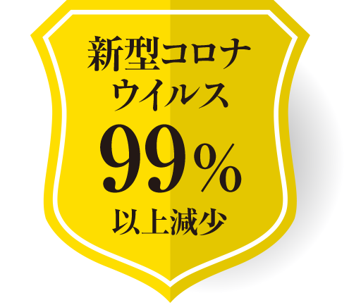 抗ウイルス 99%以上減少